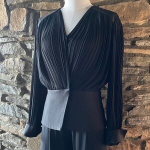 Alberto Makali Pleated Black Top